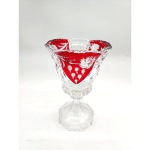 VTG Anna Hutte Bleikristall Ruby Cut to Clear 24% Lead Crystal  Dish~Germany